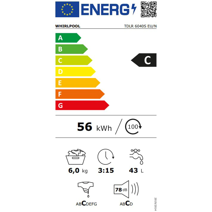 Masina de spalat rufe cu incarcare verticala Whirlpool TDLR6040SEU/N, 6 kg, 1000 RPM, Clasa C, Tehnologia Al 6-lea Simt, Display Digital, Alb [6]