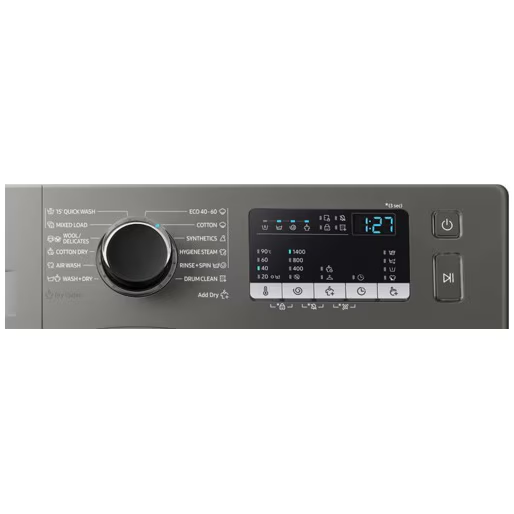Masina de spalat rufe cu uscator Samsung WD80T4046CX/LE, Spalare 8 kg, Uscare 5 kg, 1400 RPM, Clasa C, Eco Bubble, Bubble Soak, Steam, Airwash, Motor Digital Inverter, Inox [2]