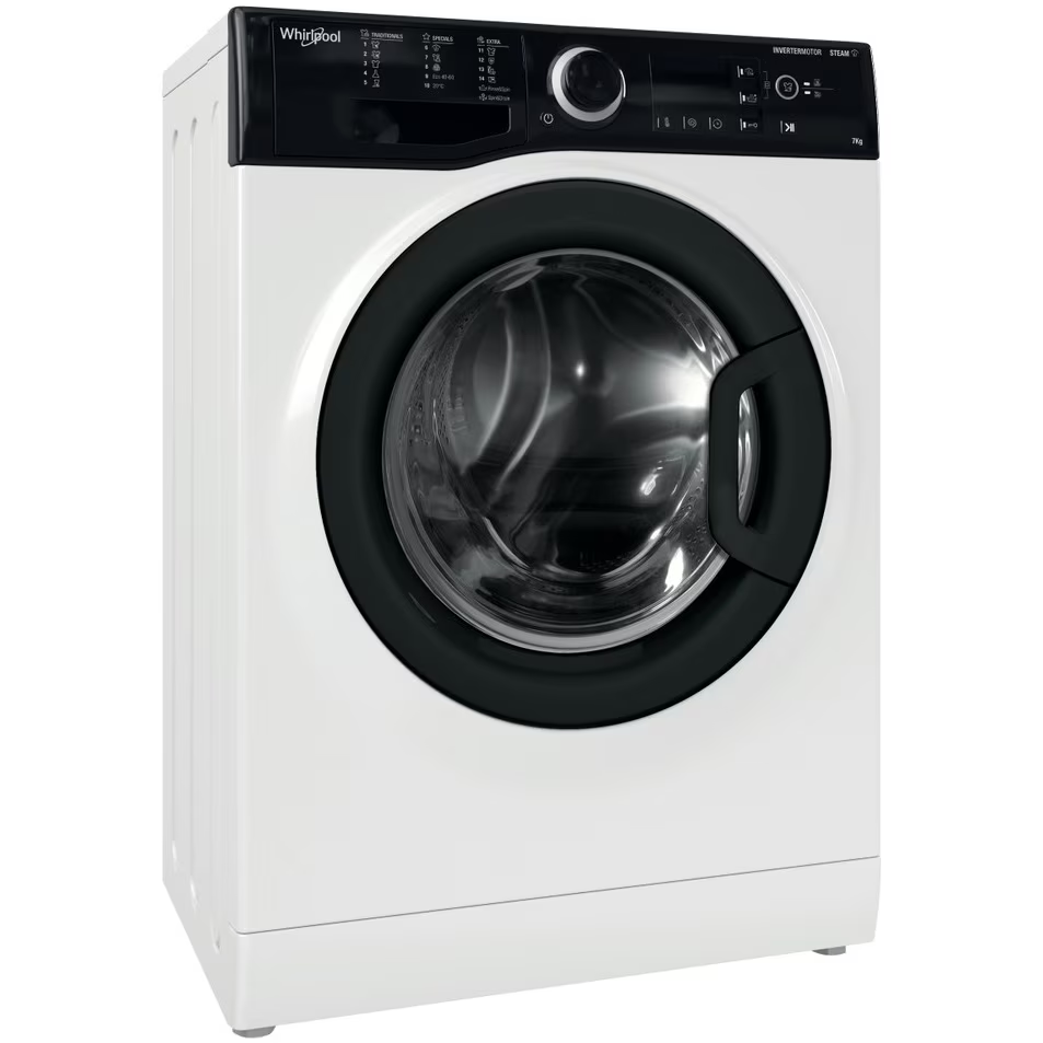 Masina de spalat rufe Slim Whirlpool WRSB7259BBEU, 7 kg, 1200 RPM, Clasa B, Motor Inverter, Display Big digital, Negru [2]