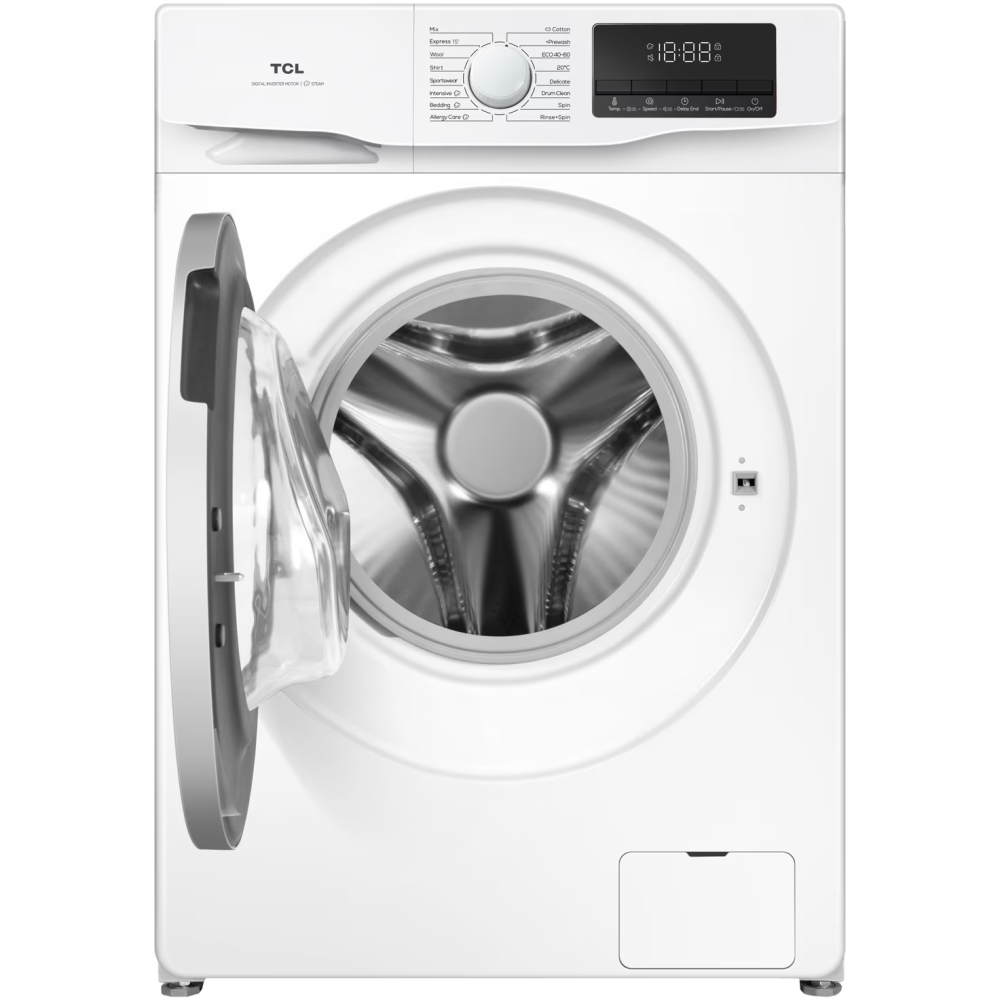 Masina de spalat rufe TCL FF0812WA0, 8 kg, 1200 RPM, Clasa A, BLDC Inverter Motor, Steam Wash, Drum Clean, 24 Hour Delay, Honeycomb Drum, Quick Wash 18 min, Add Garment, 16 Programe, Alb [3]