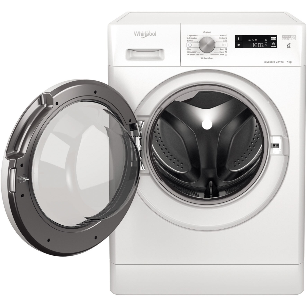 Masina de spalat rufe Whirlpool FreshCare+ FFS 7469 W EE, 7 kg, 1400 RPM, Clasa A, Tehnologia AL 6-lea Simt, MotorSense Inverter, Alb [2]