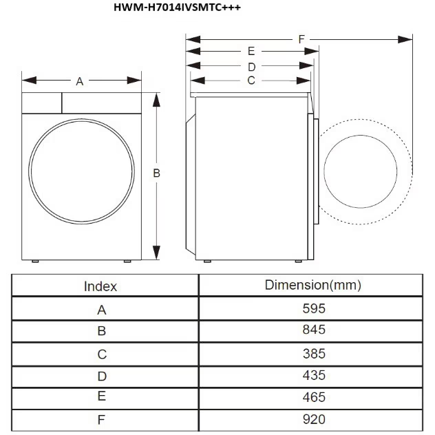 Masina de spalat Slim Heinner HWM-H7014IVSMTC+++, 7kg, 1400rpm, Clasa C, Motor Inverter, 15 programe, Display digital, Program rapid 15 min, Program allergy steam, Baby steam care, Functie intarziere [4]