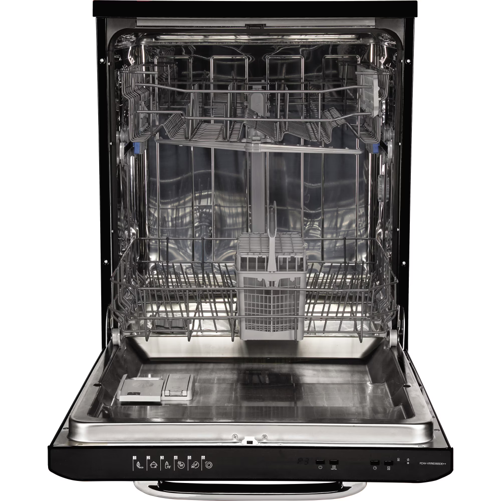Masina de spalat vase Fram FDW-VRR606BKE++, 12 seturi, 6 programe, Clasa E, Display LED, Pornire intarziata, Aquastop, 60 cm, Negru [3]