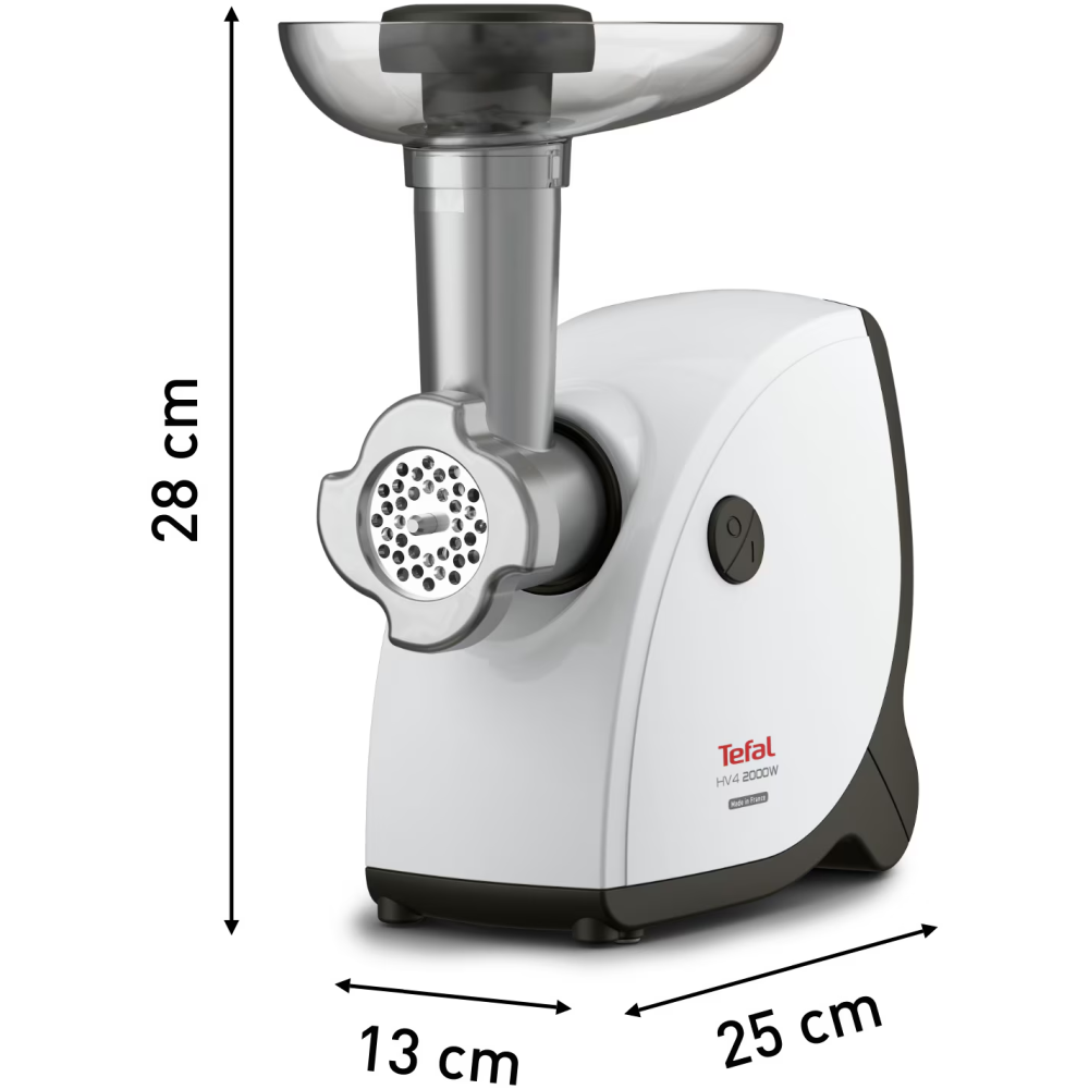 Masina de tocat carne Tefal HV4 NE463138, 2.3kg/min, 6 in 1, 2000 W, Alb [3]