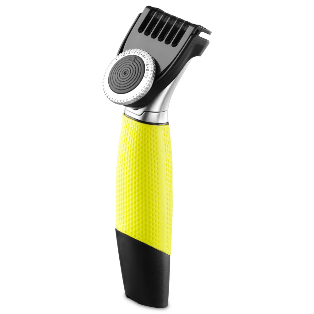 Masina de tuns Trisa Vario Blade 2in1 1720.2420, 1 pieptan detasabil, alimentare acumulator, 0.5 - 10 mm, incarcare prin USB, sistem de protectie a pielii, maner ergonomic, galben [2]
