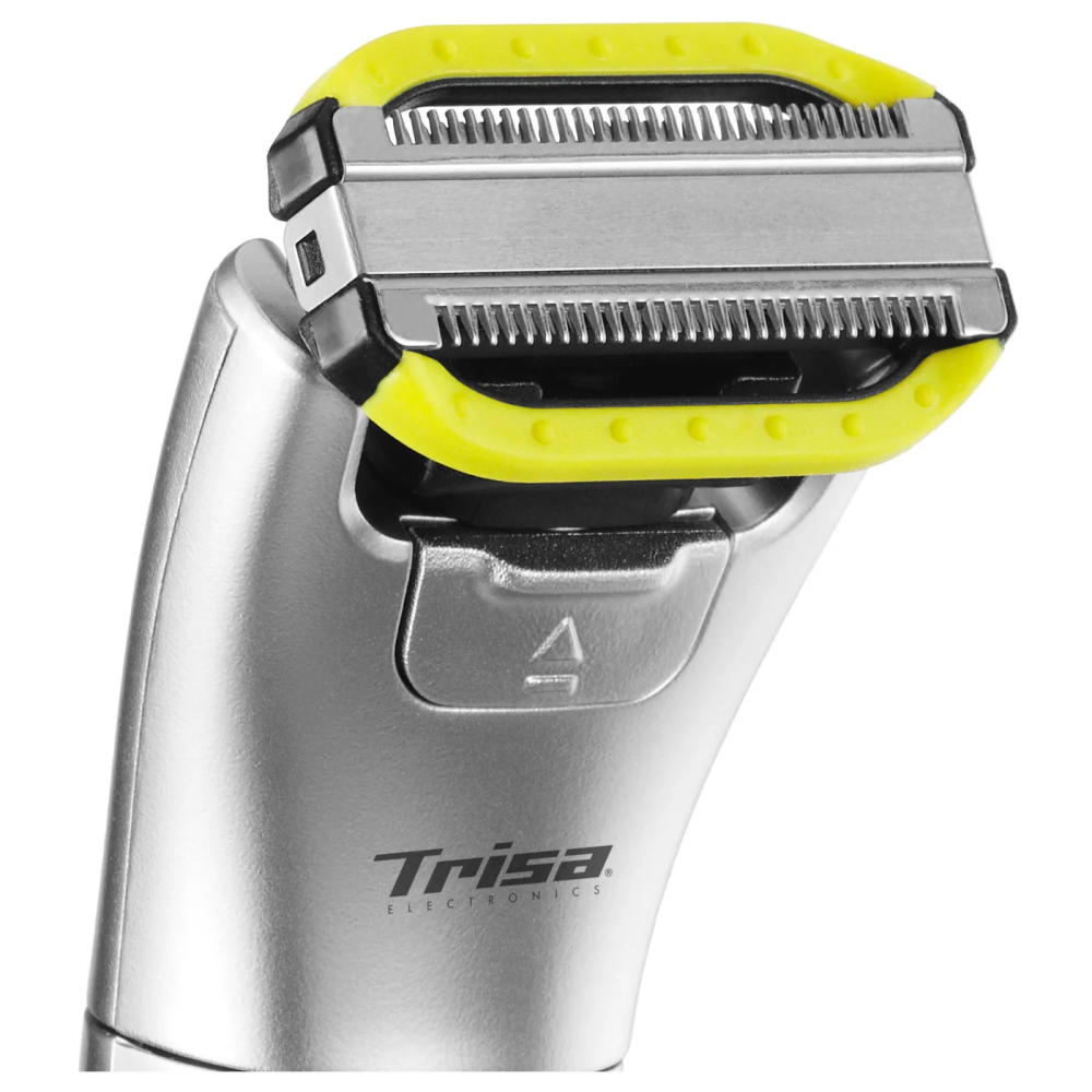 Masina de tuns Trisa Vario Blade 2in1 1720.2420, 1 pieptan detasabil, alimentare acumulator, 0.5 - 10 mm, incarcare prin USB, sistem de protectie a pielii, maner ergonomic, galben [3]