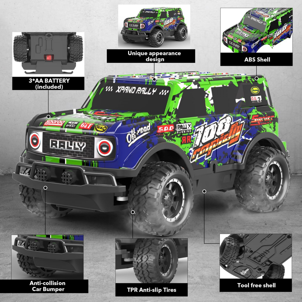 Masinuta cu Telecomanda, 2.4 GHZ, High Speed Off-Road Racing Car, Telecomanda, Baterie reincarcabila [2]