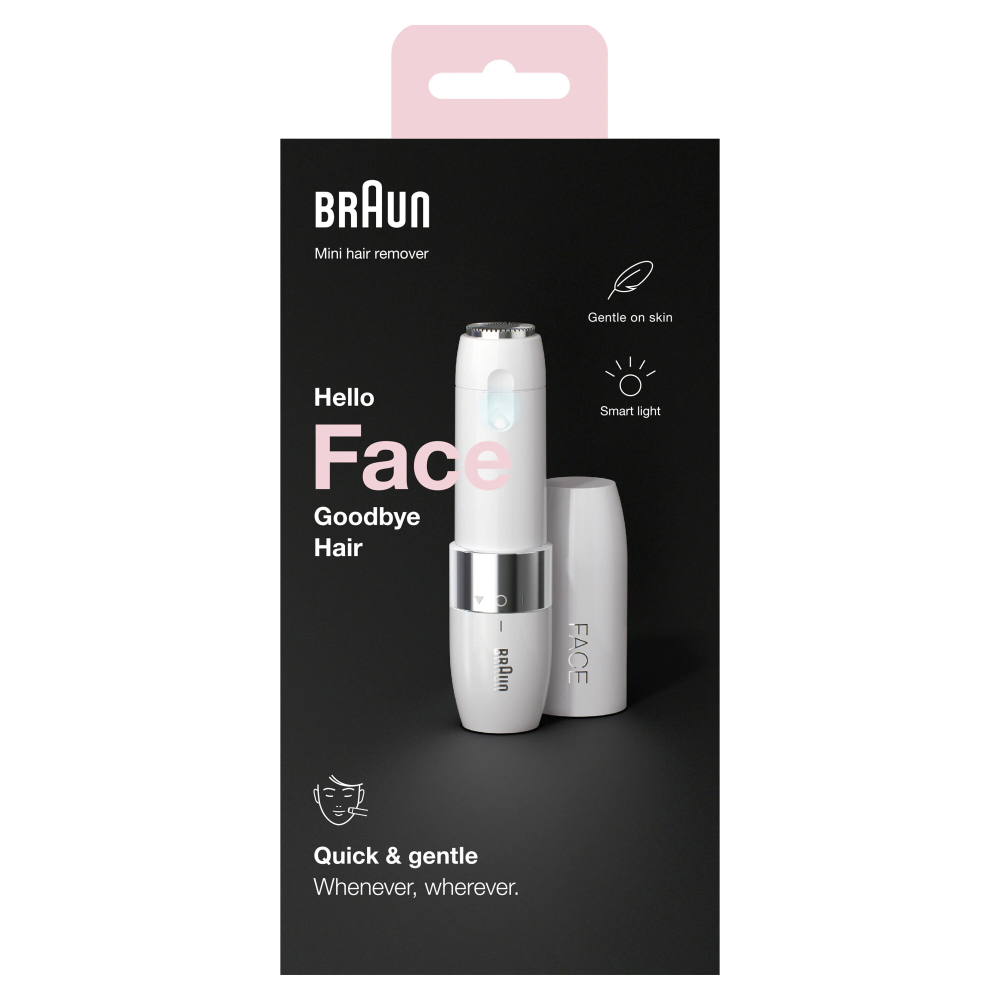 Mini aparat pentru indepartarea parului facial Braun FACE FS1000, pe baterii, Alb [2]