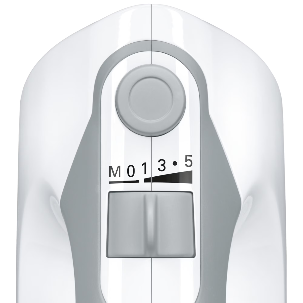 Mixer de mana Bosch MFQ36440, 450 W, 5 viteze + Turbo, Pasator, Vas gradat, Alb/Gri [4]