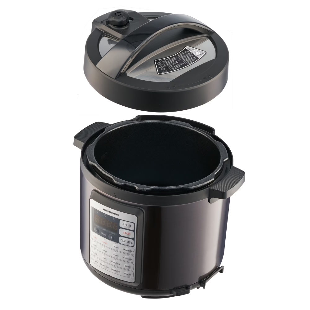 Multicooker cu gatire sub presiune Heinner Alacarte 38BK HPCK-38BK, 1000W, 3.8L, 14 programe, gatire sub presiune, presiune maxima 80 kPa (0.8 bar), afisaj LED, Negru/Inox [3]