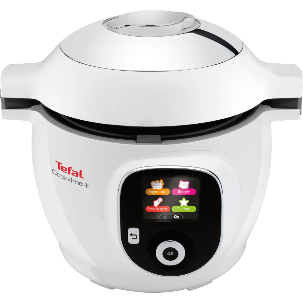 Multicooker inteligent cu gatire sub presiune Tefal Cook4me+ CY851130, 1600W, vas ceramic antiaderent 6L, 6 moduri de gatit, 150 de retete preinstalate, functie pastrare la cald, alb [3]