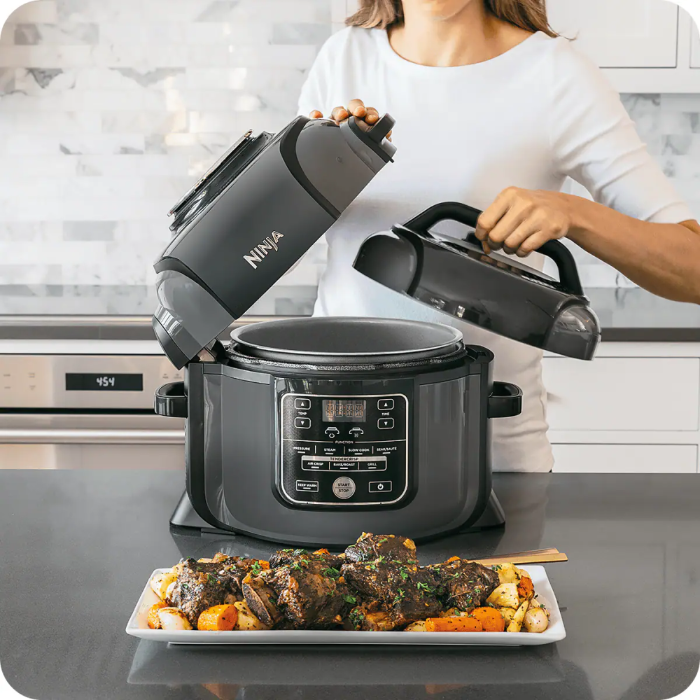 Multicooker Ninja Foodi 7in1 OP300, 1460W, 6l, 7 functii de gatit, Airfryer, gatire sub presiune, functie de gatit cu abur, functie Saute, pastrare la cald, timer, 65.5-240°C, 2 preparate simultan, gr [3]