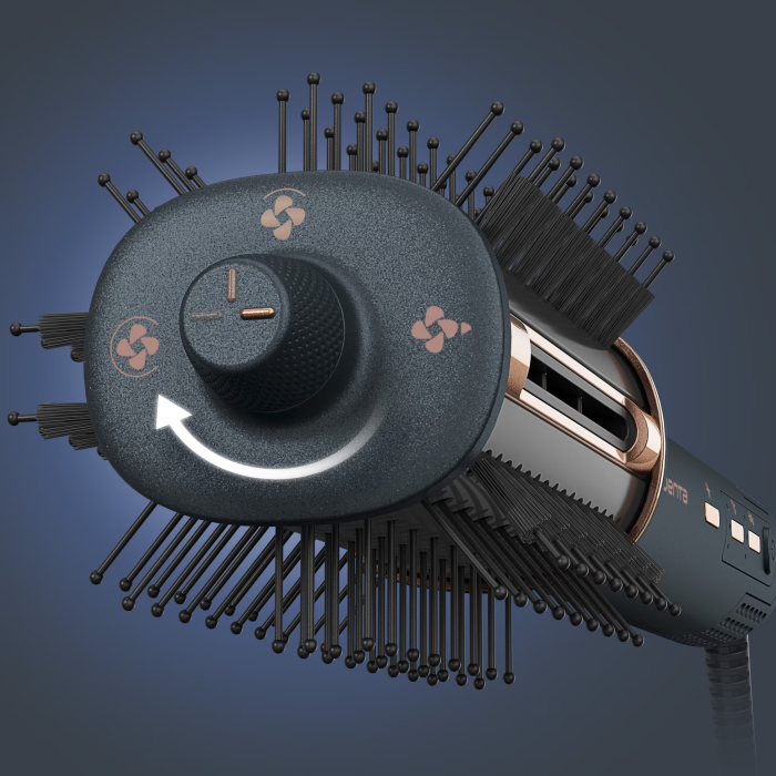 Perie cu aer cald 3 in 1 Rowenta Air Brush 3D UB9720E0, 1100W, 3 trepte de viteza - temperatura, generator de ioni, functie jet de aer rece, varf rece, verde & bronz [4]