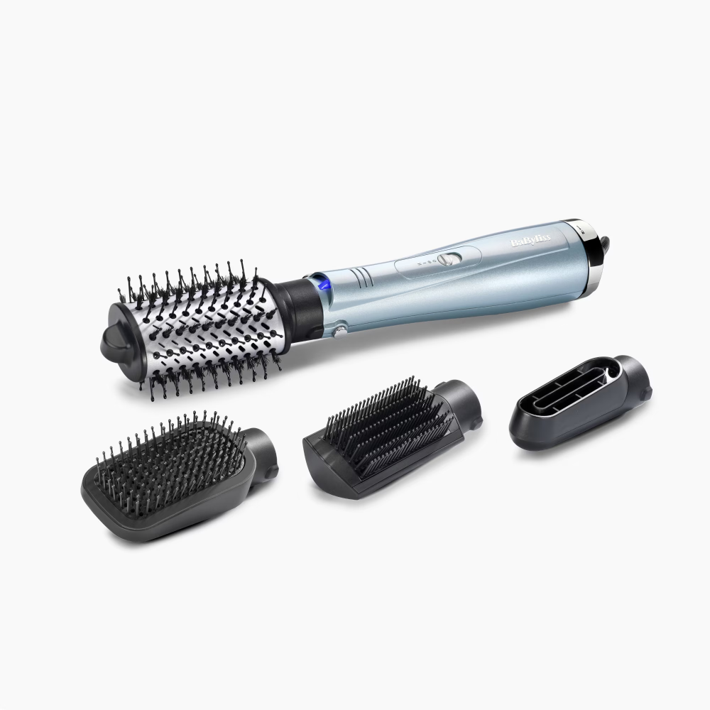 Perie cu aer cald BaByliss Hydro Fusion Big Hair AS774E, 1000W, Tehnologie cu Plasma, 3 trepte de temparatura, 4 accesorii, Blue [5]