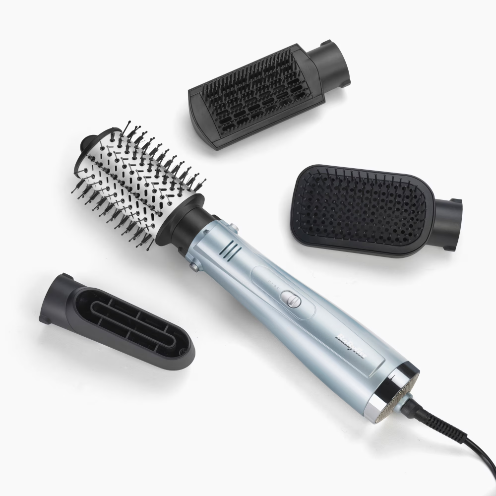Perie cu aer cald BaByliss Hydro Fusion Big Hair AS774E, 1000W, Tehnologie cu Plasma, 3 trepte de temparatura, 4 accesorii, Blue [3]