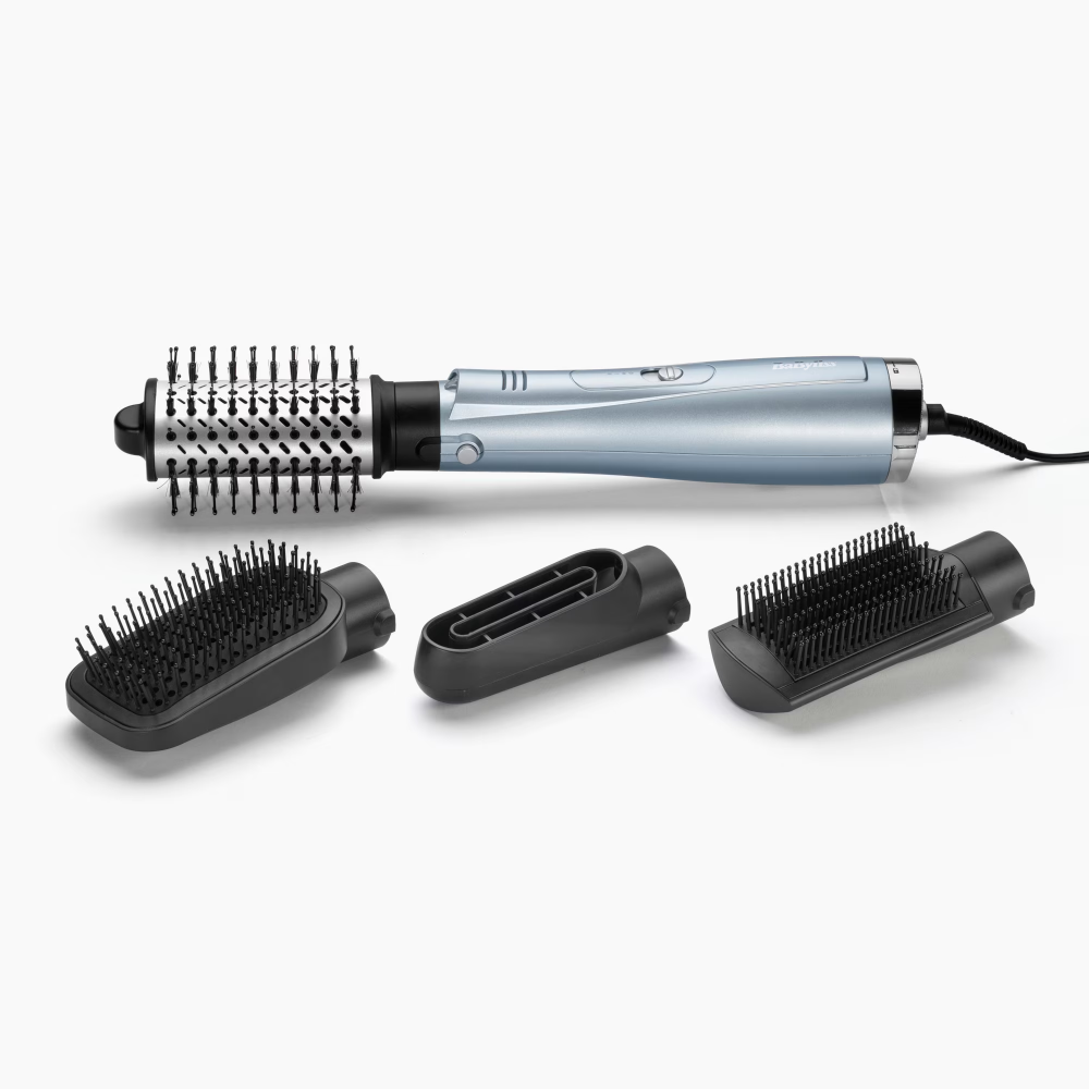 Perie cu aer cald BaByliss Hydro Fusion Big Hair AS774E, 1000W, Tehnologie cu Plasma, 3 trepte de temparatura, 4 accesorii, Blue [4]