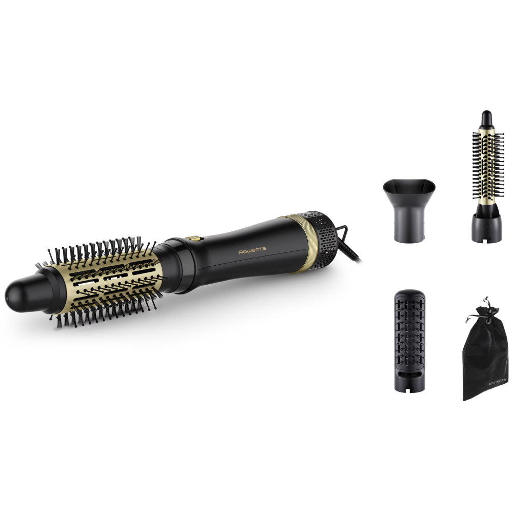 Perie cu aer cald Rowenta Express Style CF6330F0, 3 trepte de viteza, varf rece, functie Respect, negru & auriu [1]