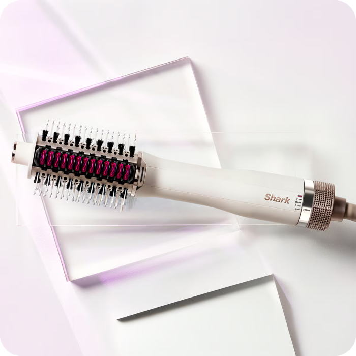 Perie cu aer cald Shark SmoothStyle HT202EU, 900W, 3 trepte de temperatura, mod par umed / par uscat, invelis ceramic, temparatura 50-215°C, culoare ivory [3]