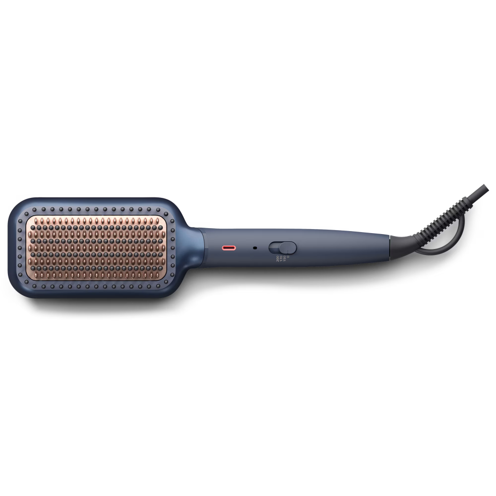 Perie incalzita pentru indreptare Philips BHH885/00, ingrijire cu ioni, tehnologie ThermoProtect, 3 setari temperatura, infuzie cu ulei de argan [2]