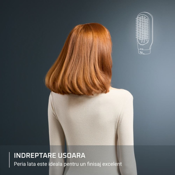 Perie multifunctionala cu aer cald Rowenta Air Shape UB9820E0, non-rotativa, invelis ceramic, generator de ioni, 3 trepte viteza/temperatura, concentrator, negru & bronz [4]