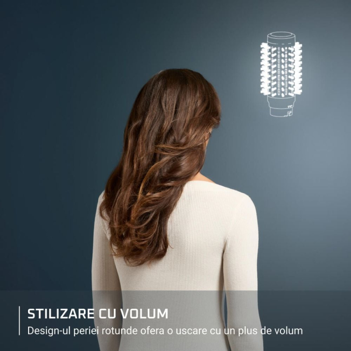 Perie multifunctionala cu aer cald Rowenta Air Shape UB9820E0, non-rotativa, invelis ceramic, generator de ioni, 3 trepte viteza/temperatura, concentrator, negru & bronz [3]