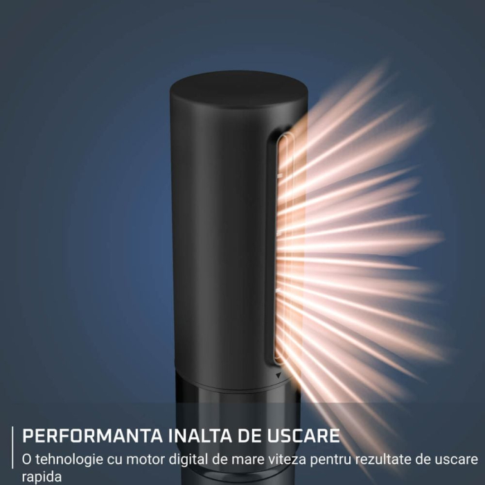 Perie multifunctionala cu aer cald Rowenta Air Shape UB9820E0, non-rotativa, invelis ceramic, generator de ioni, 3 trepte viteza/temperatura, concentrator, negru & bronz [2]