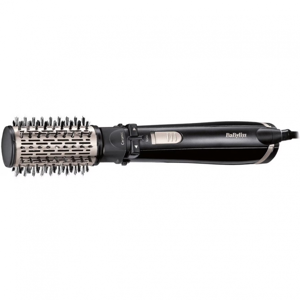 Perie rotativa BaByliss AS200E, 1000W, Ionizare, Perie 50 mm ceramica, 4 Accesorii, 2 Setari temperatura/viteza, Cool-Shot, geanta depozitare, Negru [2]