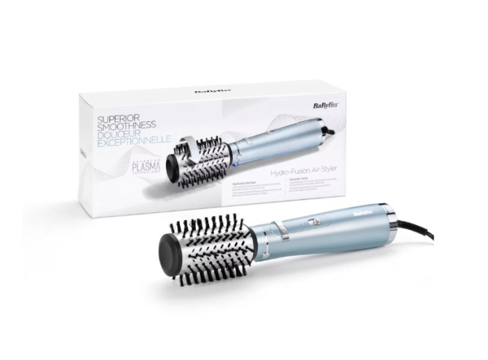 Perie rotativa BaByliss Hydro Fusion Big Hair AS773E, 700W, Tehnologie Ionica cu Plasma, 2 viteze, 2 trepte de temparatura, Bleu [2]