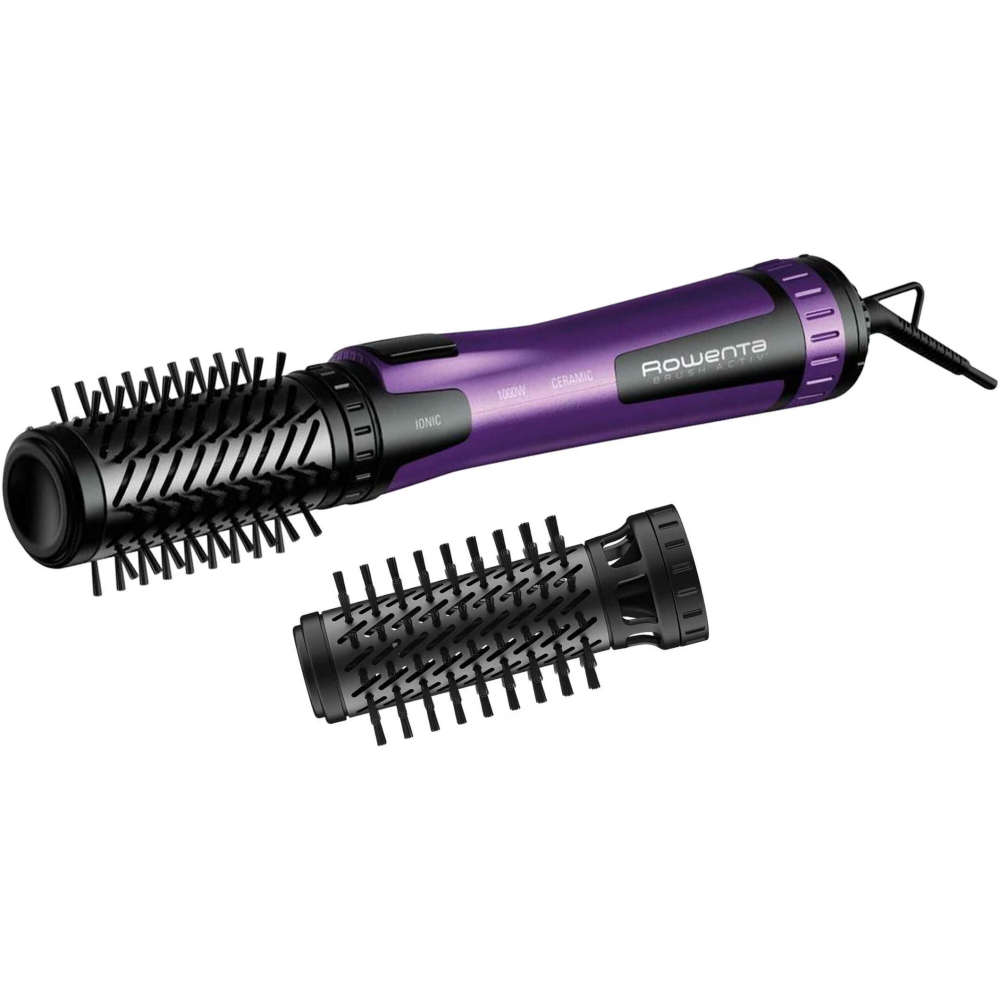 Perie rotativa cu aer cald Rowenta Brush Activ' CF9525F0, 1000W, 2 perii rotative, 2 trepte de temperatura si viteza, functie jet de aer rece, generator de ioni, invelis ceramic, rotire alternativa, l [1]