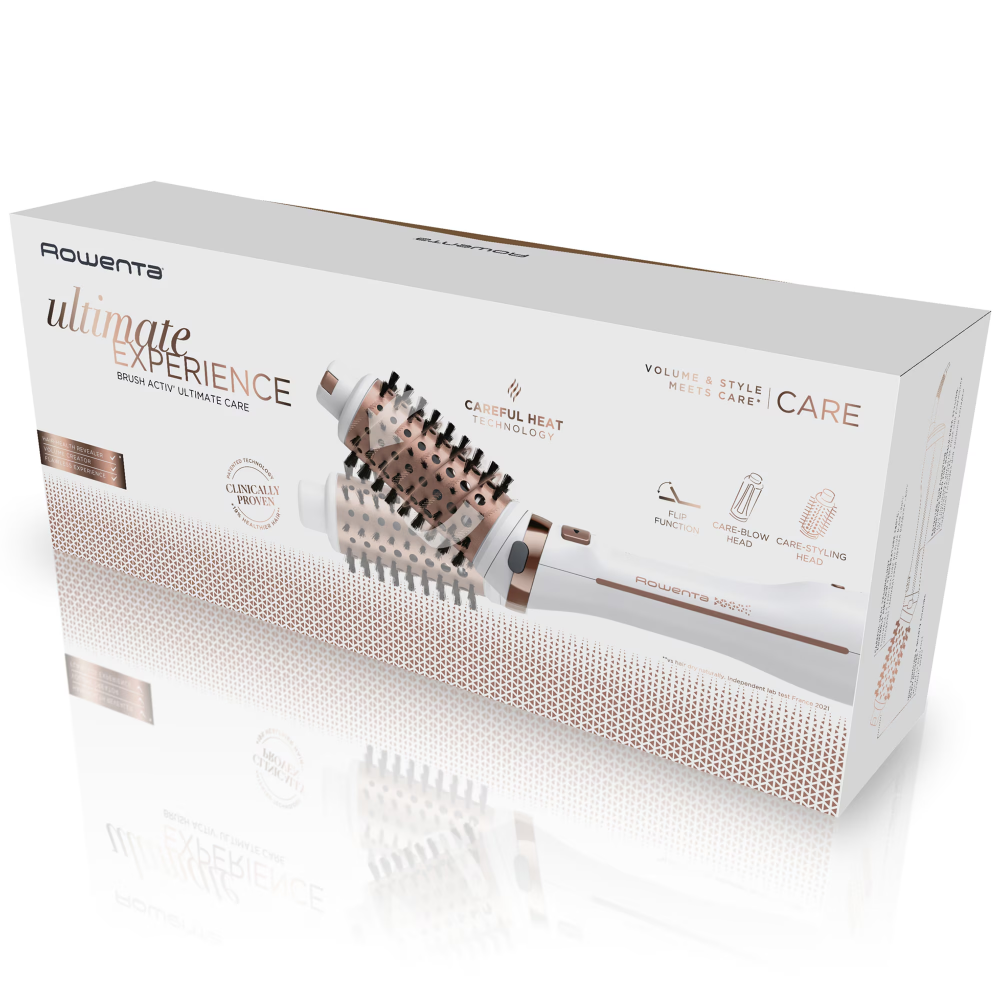 Perie rotativa cu aer cald Rowenta Brush Activ Ultimate Care CF9720F0, tehnologie Careful Heat, invelis quart ceramic si tehnologie Ionic Booster, design compact si ergonomic, 3 trepte de temperatura/ [5]