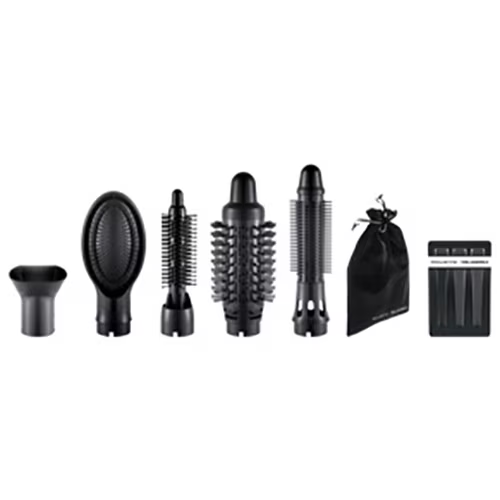 Perie rotativa cu aer cald Rowenta x Karl Lagerfeld Express Style CF635LF0, 800W, 3 trepte de viteza / temperatura, 5 accesorii, invelis Keratin & Glow, functie hair respect, cablu rotativ 360° , negr [2]