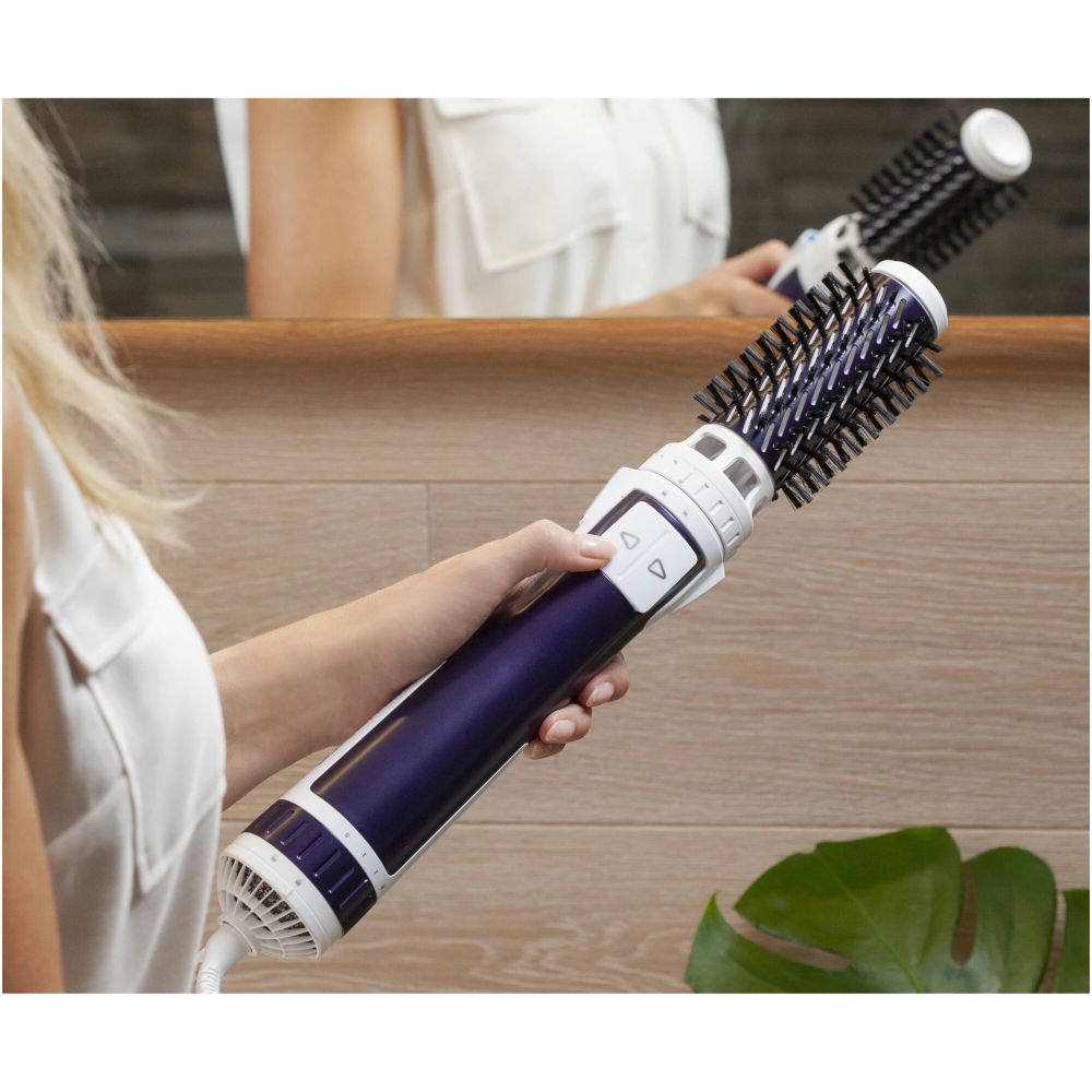 Perie rotativa Rowenta Brush Activ' Volume&Shine 2 CF9530F0, 1000W, 2 trepte de temperatura si viteza, ionizare, 2 perii, invelis ceramic, Mov [6]