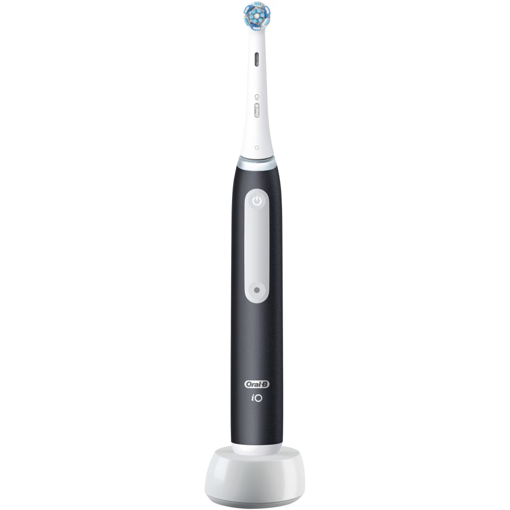 Periuta de dinti electrica Oral-B iO3 cu Tehnologie Magnetica si Micro-Vibratii, Senzor de presiune Smart, 3 moduri, 1 capat, Negru [2]
