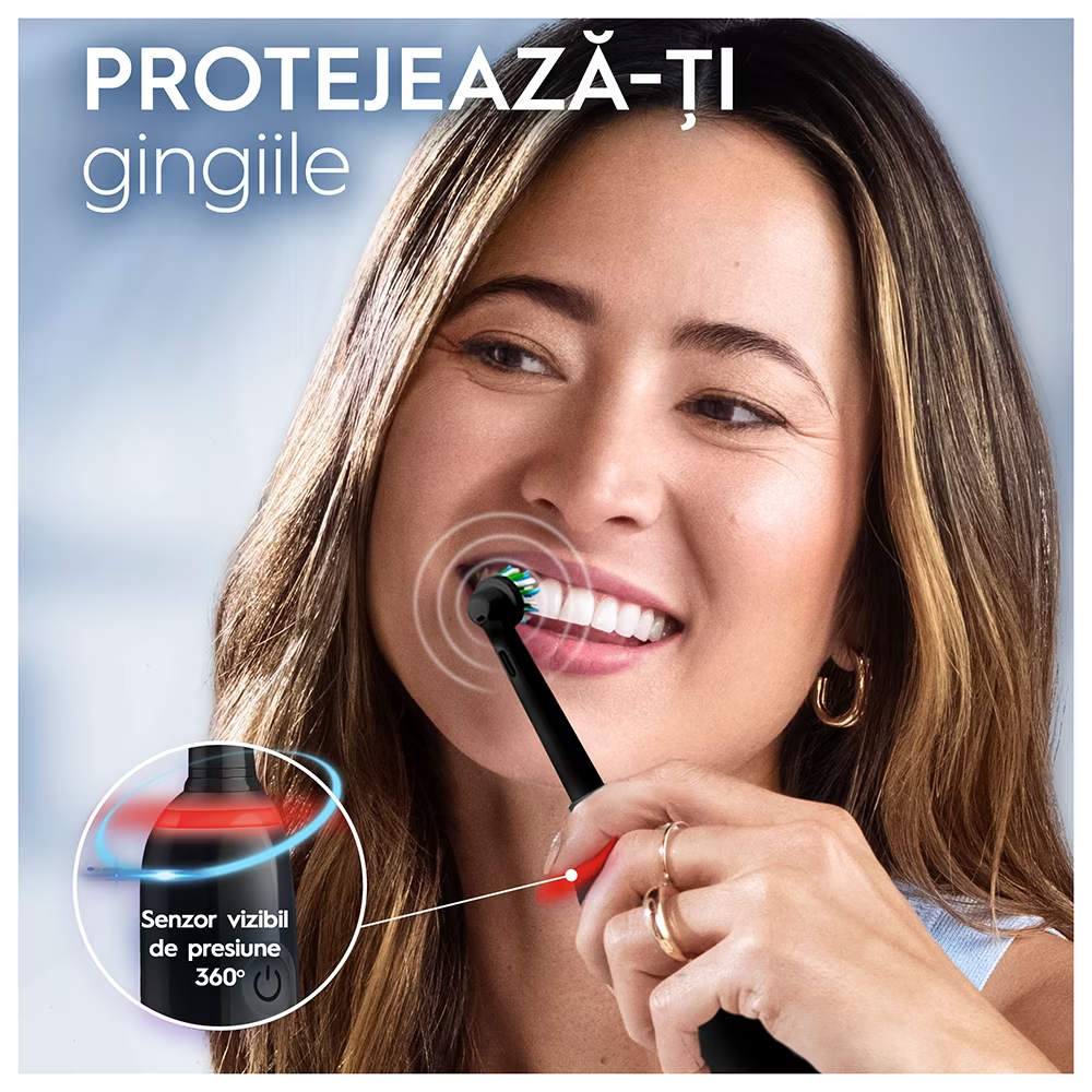 Periuta de dinti electrica Oral-B Pro 3 Cross Action, Curatare 3D, 3 programe, 1 capat, Negru [3]