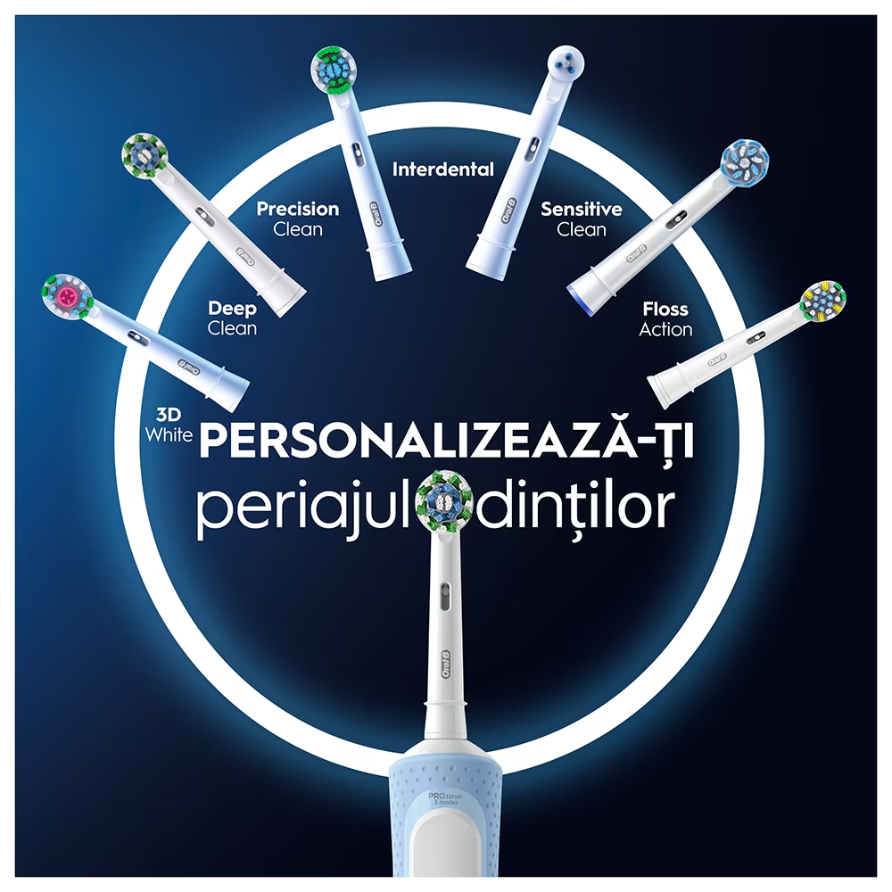 Periuta de dinti electrica Oral-B Vitality Pro, Curatare 3D, 3 programe, 1 capat, Albastru [3]