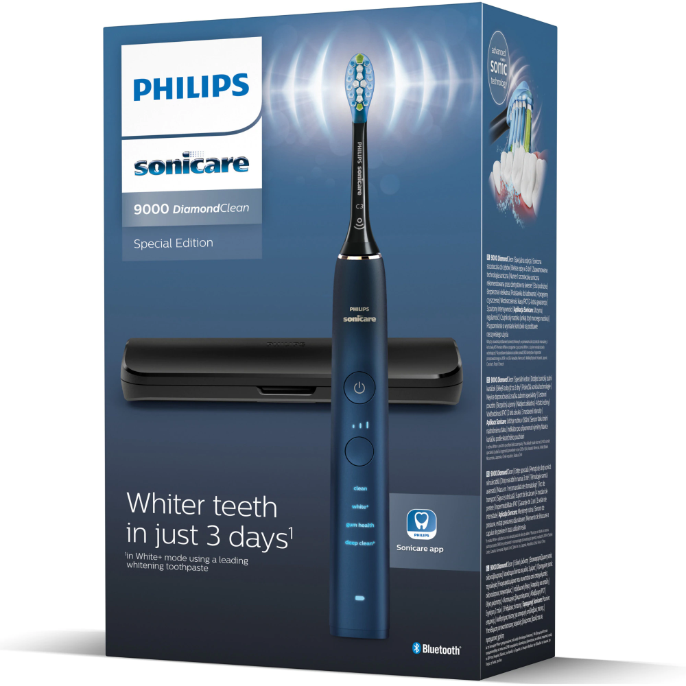 Periuta de dinti electrica Philips Sonicare DiamondClean 9000 HX9911/88, 62000 miscari/min, 4 moduri de curatare, 3 nivele intensitate, senzor presiune, functia BrushSync, aplicatie Sonicare, wireless [3]