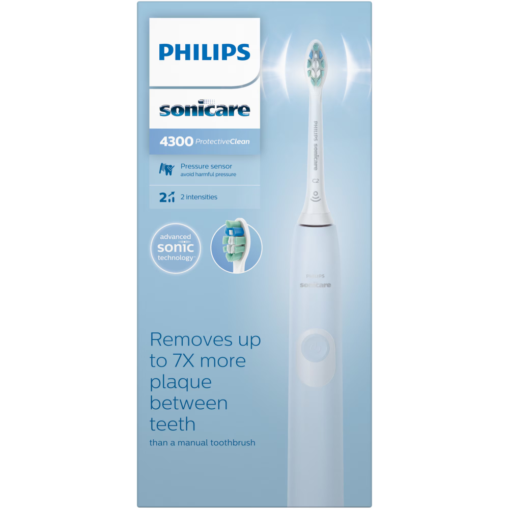 Periuta electrica sonica Philips Sonicare ProtectiveClean HX6803/04, 62000 miscari/minut, 1 mod de curatare, 2 intensitati, senzor presiune, functie BrushSync, 1 cap de periere, Albastru deschis [3]