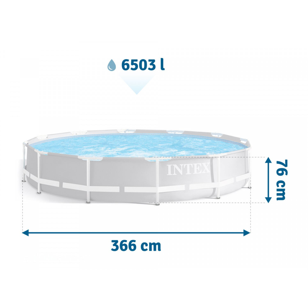 Piscina rotunda cu cadru metalic Prism Frame Premium Intex 26712NP, D366xH76 cm, include pompa cu filtru 28604 (2.006 l) [2]
