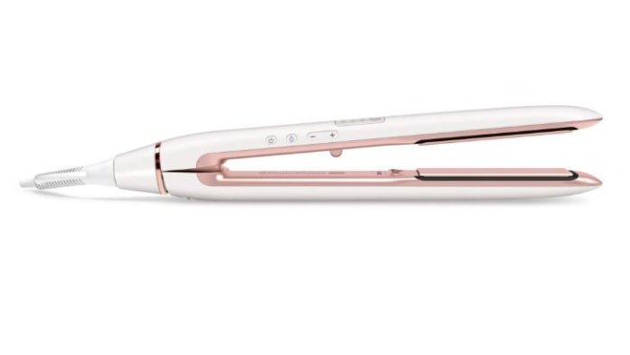 Placa de indreptat parul Philips MoistureProtect HP8372/00, Ionizare, Placi ceramice mobile, 200 grade, 3 setari temperatura, Alb [3]