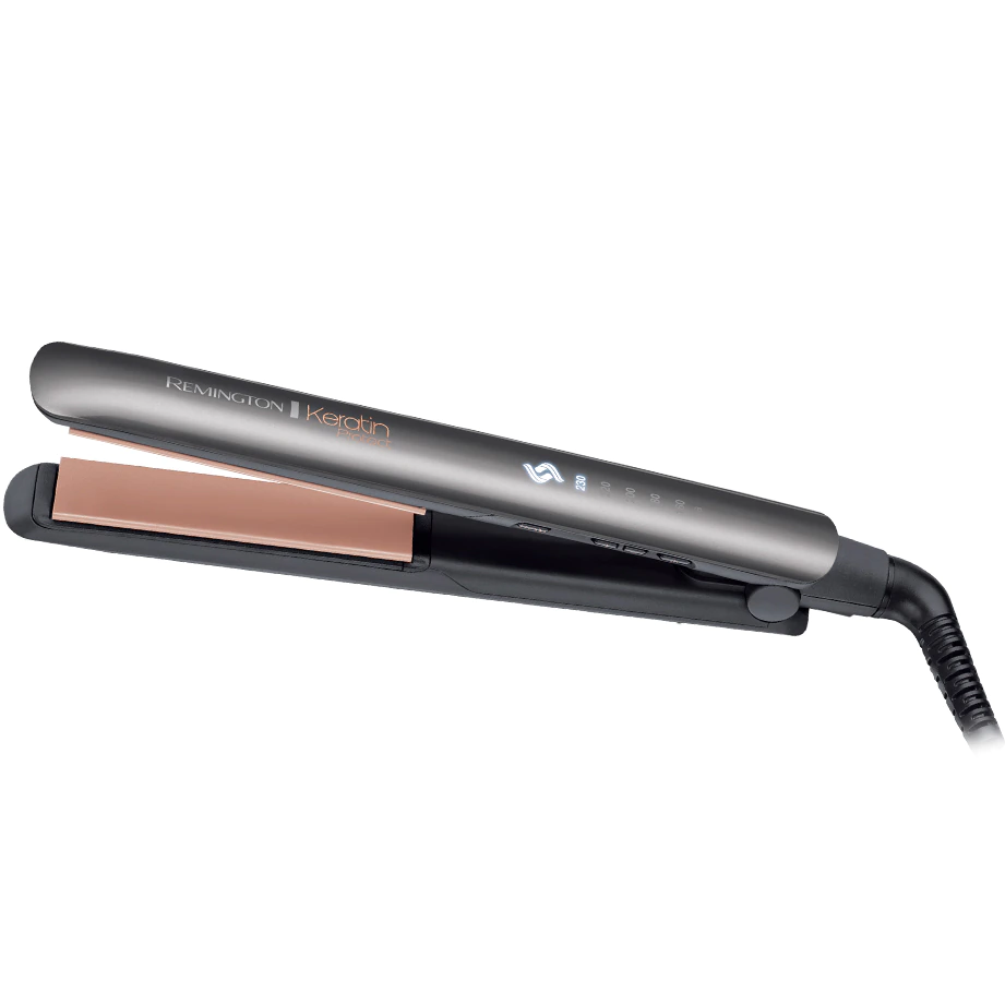 Placa de indreptat parul Remington Keratin Protect S8598, invelis ceramic, 230°C, Gri/Aramiu [1]