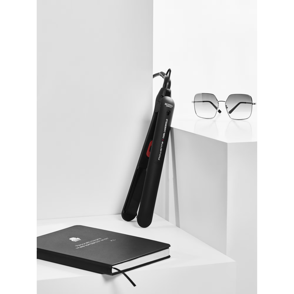 Placa de indreptat parul Rowenta EasyLiss Karl Lagerfeld SF161LF0, Ceramic Tourmaline, 200 °C, placi inteligente, functie Straight & Curl, incalzire rapida, cablu 1.8m, negru&rosu [3]