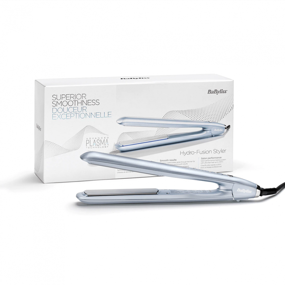 Placa de par Hydro-Fusion BaByliss ST573E, 230C , 5 trepte de temperatura, Ionizare, Invelis ceramic, LED, Bleu [1]