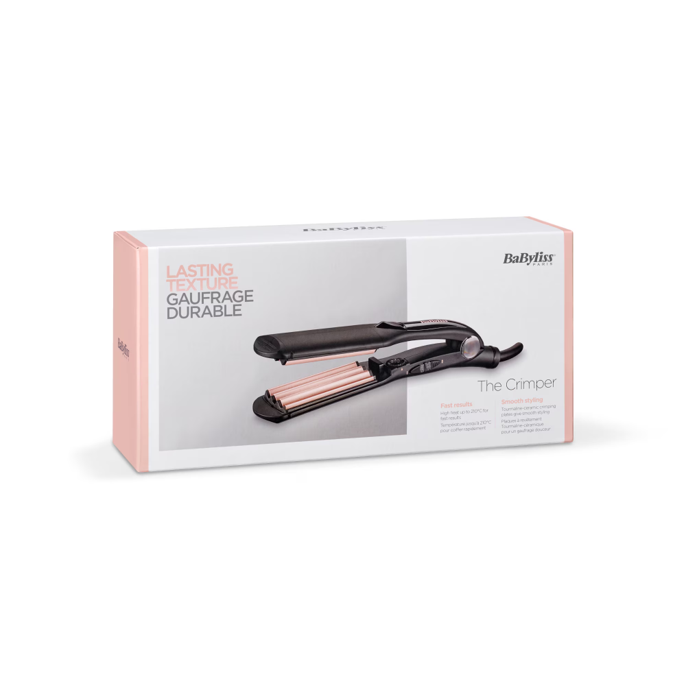 Placa pentru creponat parul BaByliss 2165CE, 210 °C, Turmalina-Ceramica, Negru [4]