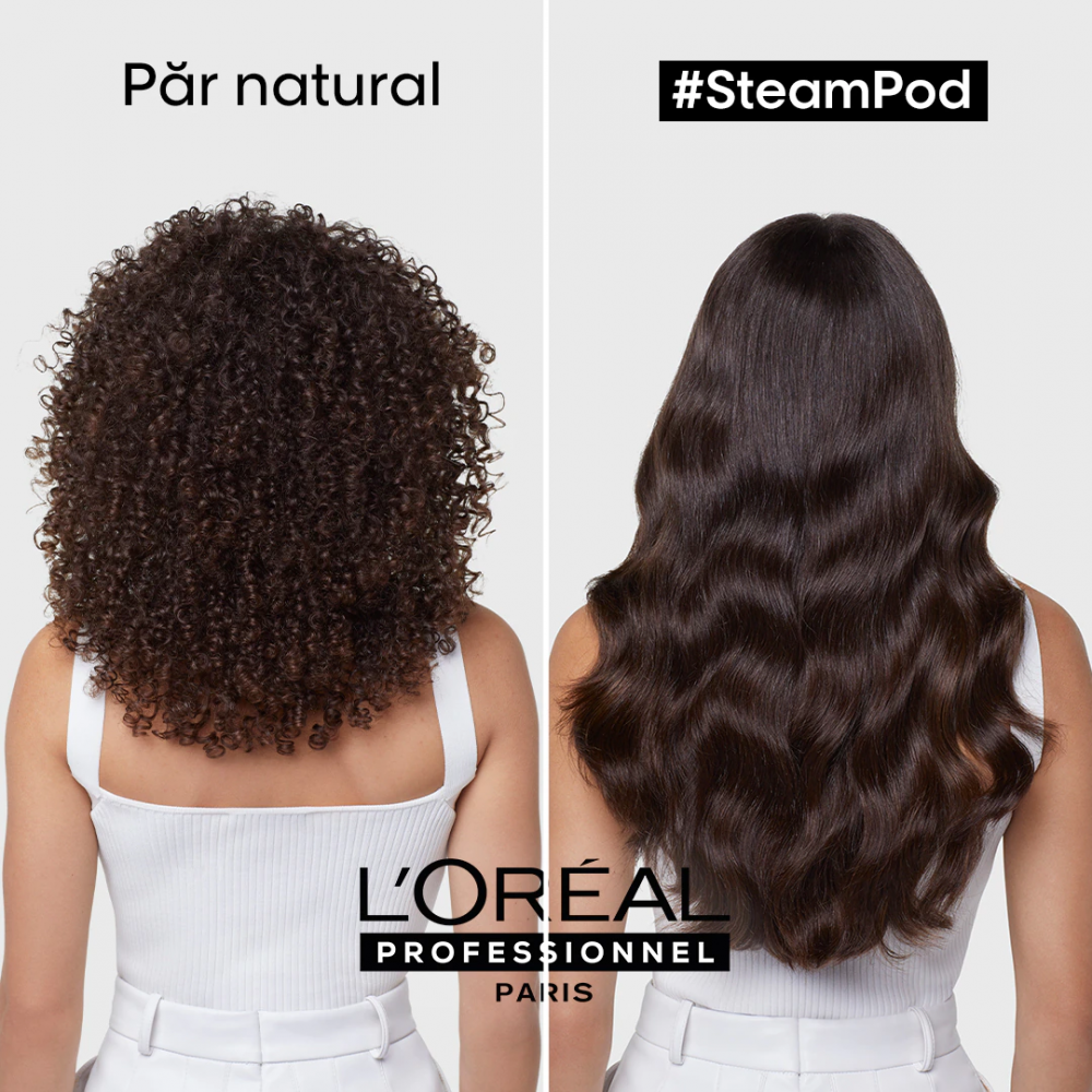 Placa profesionala pentru coafarea si ingrijirea parului L’Oréal Professionnel Steampod 4.00, 3 setari de caldura, oprire automata, rezervor de apa incorporat, Alb [7]