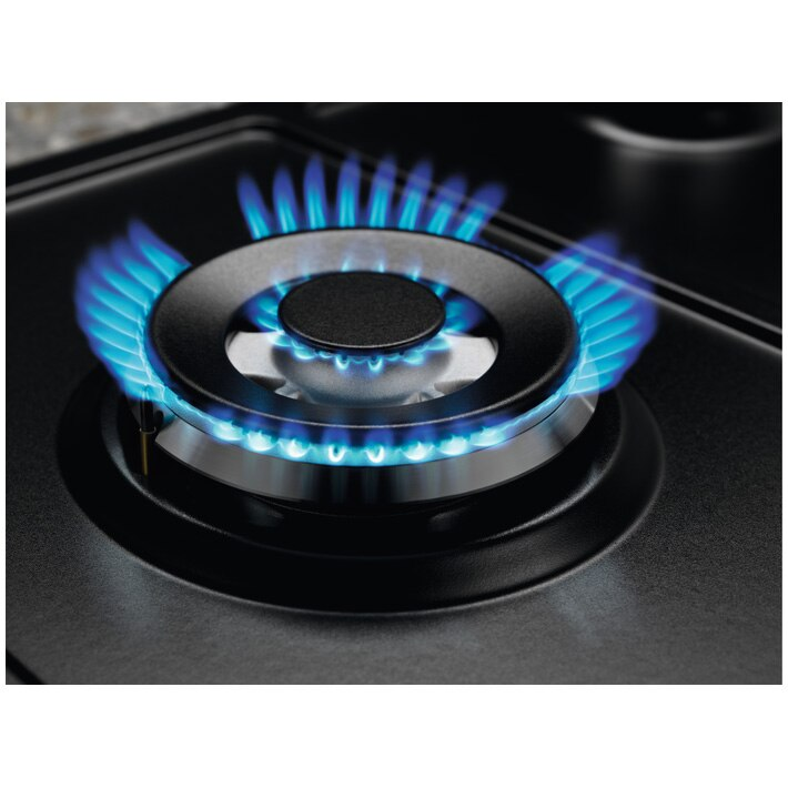 Plita incorporabila Electrolux KGS6436RK, Gaz, 4 arzatoare, Aprindere electrica, Dispozitiv de siguranta, Arzator Wok, Gratare fonta, 60 cm, Negru [3]