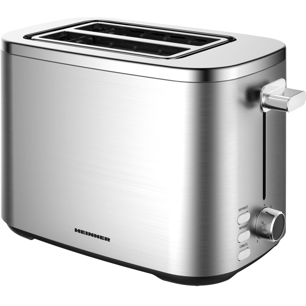 Prajitor de paine Heinner sparkle toast HTP-800SS , 800w, capacitate 2 felii, 7 niveluri rumenire, indicator led luminos, Gri [2]