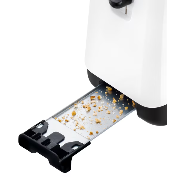 Prajitor de paine Tefal TT130130, 850 W, 2 felii, 7 trepte, functie decongelare tavita firimituri, alb [2]