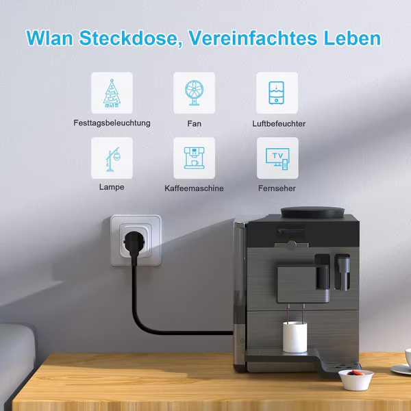 Priza Smart, EIGHTREE, Wi-Fi, 16A, cu Temporizare si Masurarea Consumului, Control din Aplicatie, Compatibila Alexa, Google Home, SmartThings [3]