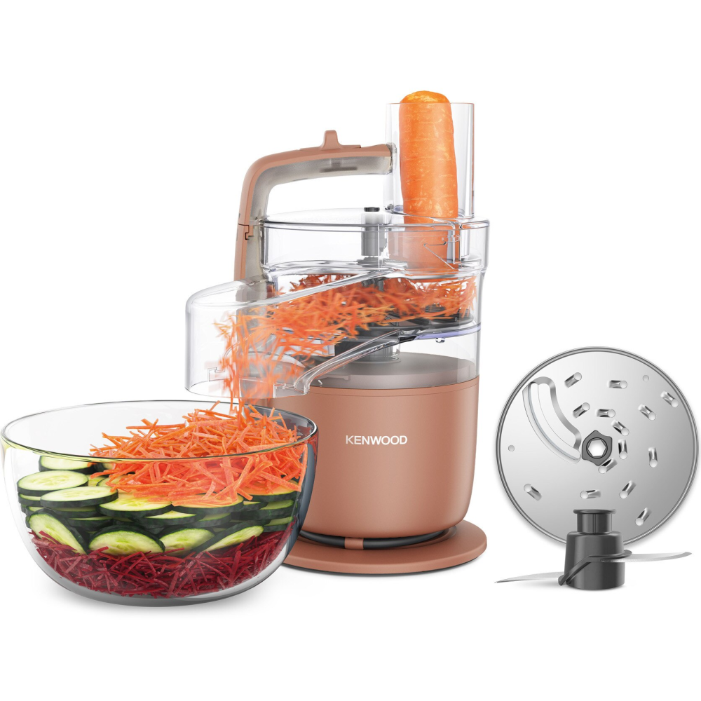 Robot de bucatarie compact KENWOOD MultiPro Go FDP23.140RD, 900W, vas 1.3L, 2 trepte viteza, functie 360 Express Serve pentru feliere/razuire nelimitata, portocaliu [2]