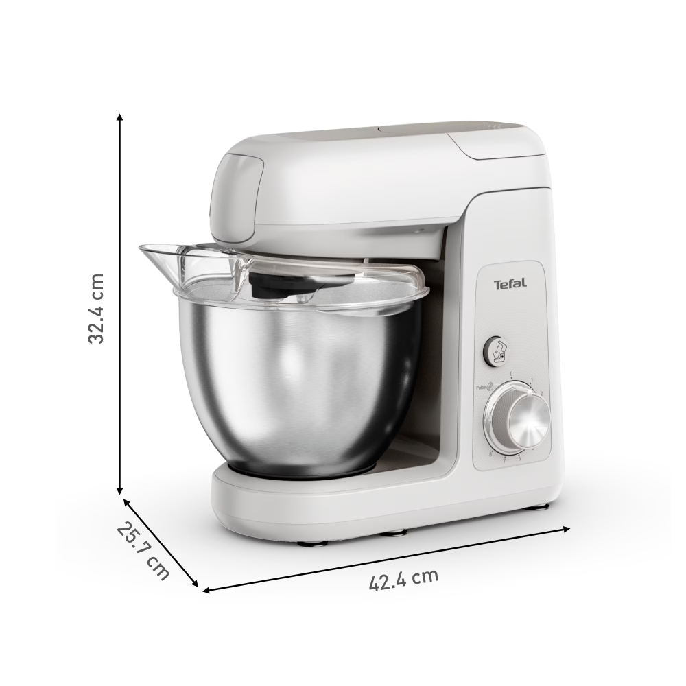 Robot de bucatarie Tefal Bake Partner QB525B38, 1100W, capacitate vas 4.6L, 8 trepte de viteza, functie Pulse, capacitate blender 1.5L, rasnita, tocator de carne, tel, accesoriu incorporare, carlig al [6]